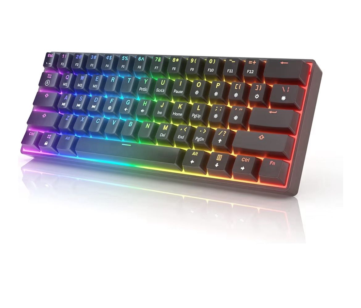 HK GAMING GK61 || 60% Mechanical Gaming Keyboard || RGB LED Backlit || Wired || Black Optical Switch