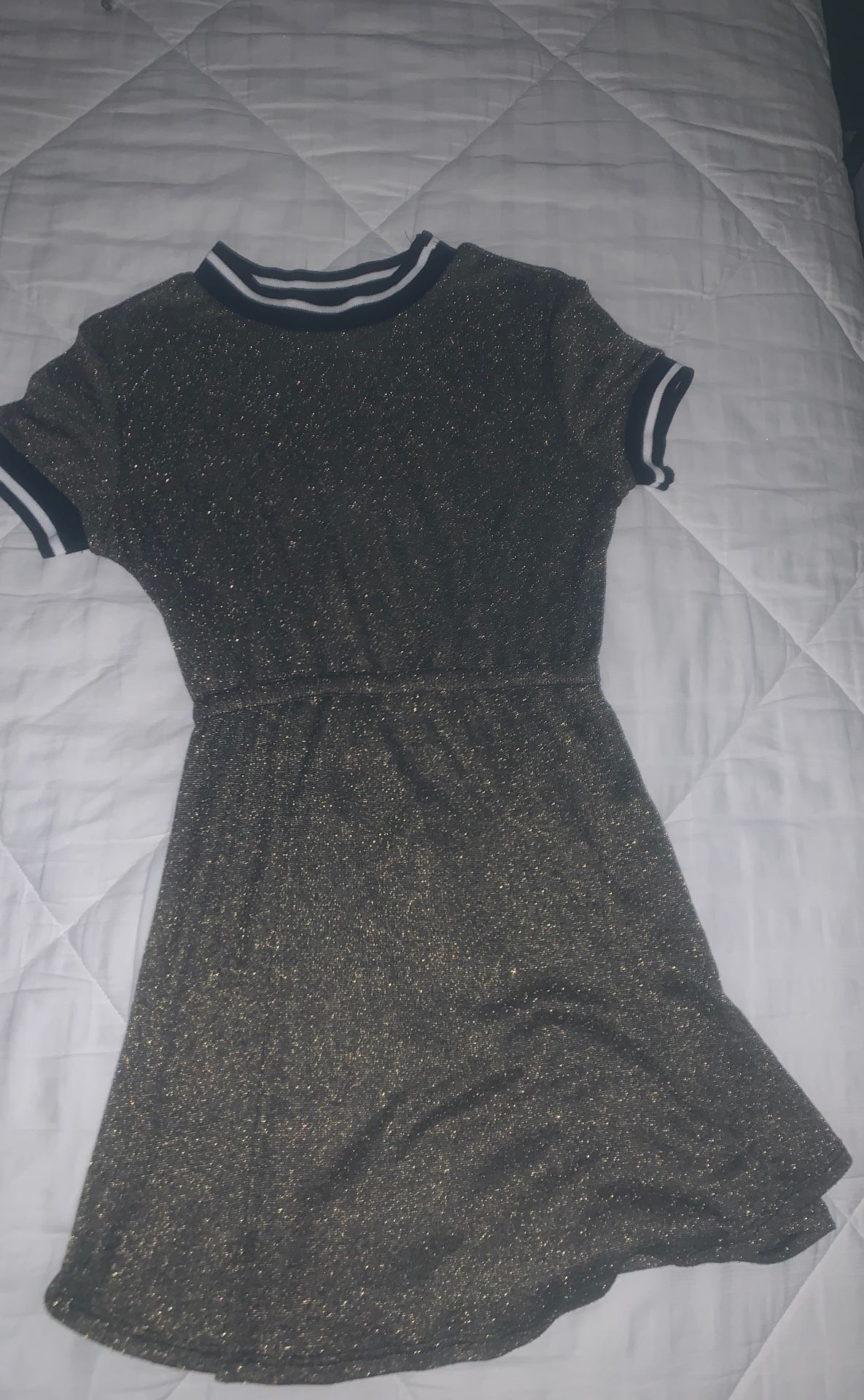 VALFRE Gold Glitter T-Shirt Dress Size Small