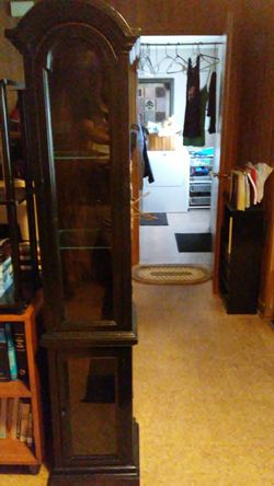 Antique grandfather clock styled keyero cabinet