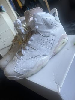 Jordan 6 White Metallic Gold Hoops