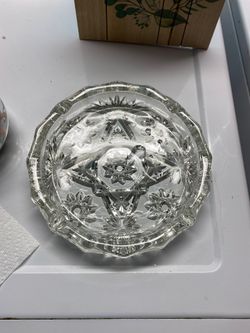 Lead cut crystal dish