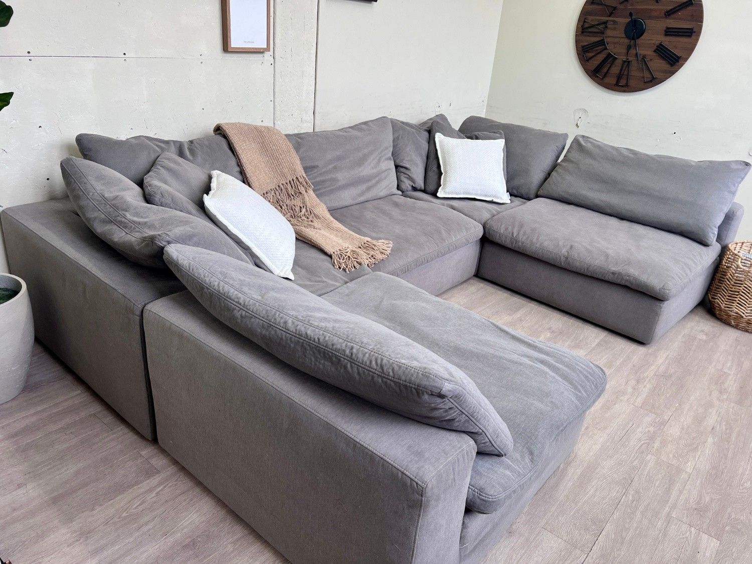 WE DELIVER! 🚚 - Bob’s Furniture “Dream” Gray Cloud Modular Modern Deep-Seated U Sectional Couch