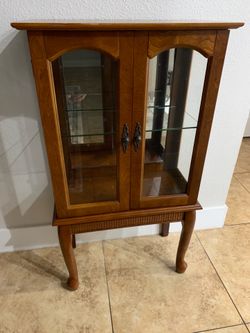 Simply Elegant Wood Glass Curio Cabinet