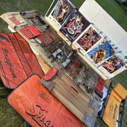HUGE Snap-On Mechanic Lot – 200+ pcs Tools • Creeper • Rolling Seat • Calendars – $900