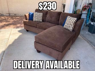 Beautiful Brown Sectional Reversible Chaise