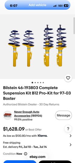 Porche Boxster B12 pro kit lowering spring and struts