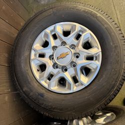 Like new 18 inch 8 Lug  OEM Chevy Rims w/ like new Michelin tires