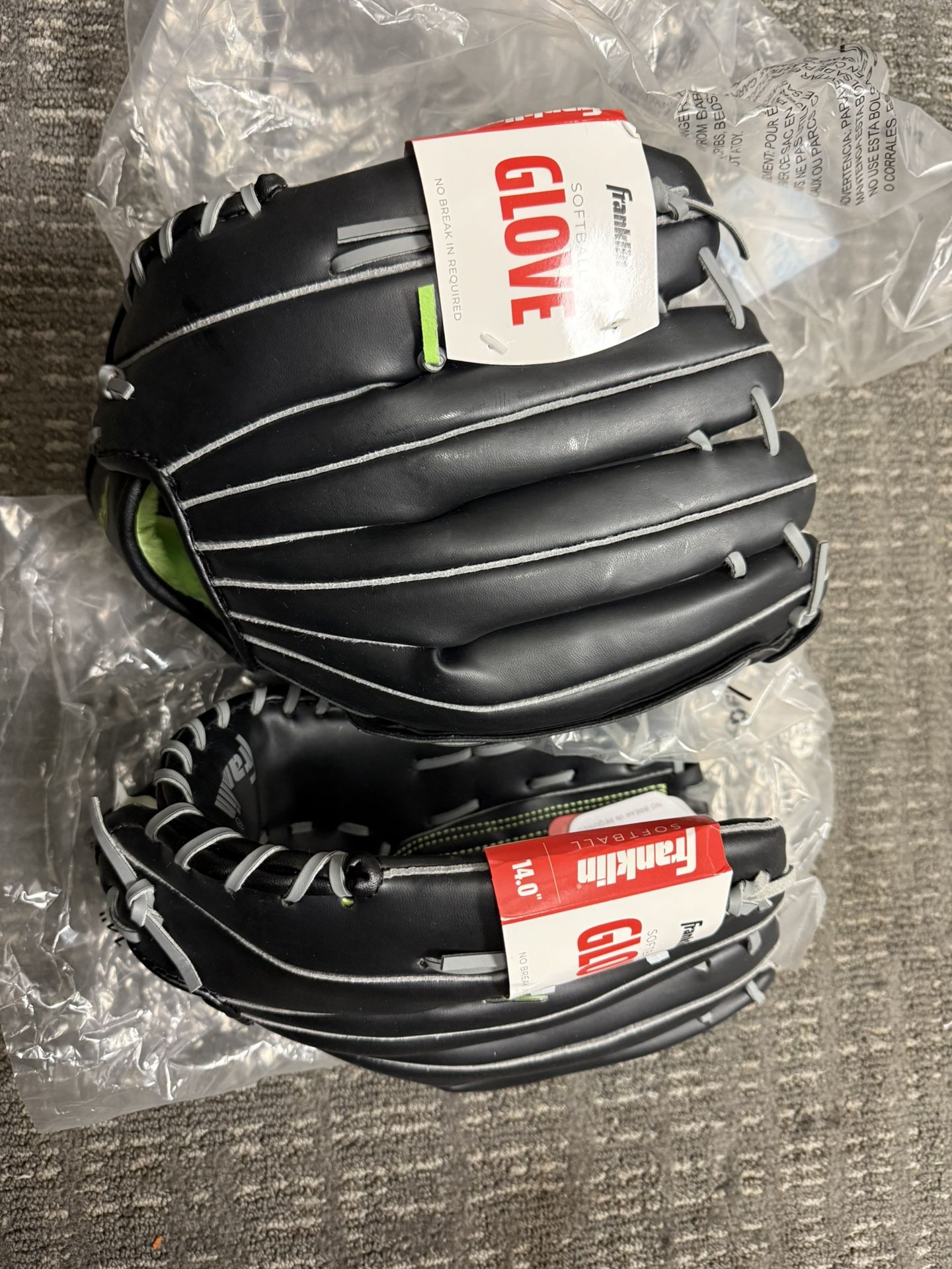 2 Franklin 14’ Softball Mitts