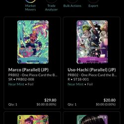 Japanese One Piece Cards For Sale 