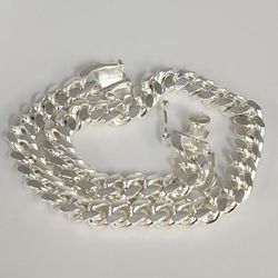8" Solid 925 Sterling Silver Miami Cuban Link Bracelet Heavy Ball Design With Box Clasp 