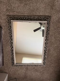 Ornate Silver Framed Wall Mirror