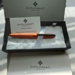 Diplomat  Aero In Orange Luxury Fountain Pen.