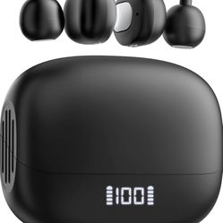 PSIER Open Ear Earbuds, Bluetooth Earbuds IPX5 Waterproof Comfortable Lightweight Bluetooth 5.4 Ear Buds with Digital Display 30H Playtime Bone Conduc