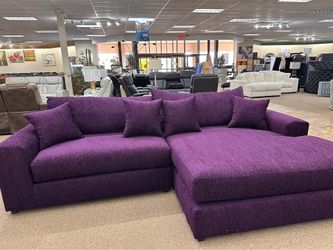 💜NEW Purple OVERSIZED SECTIONAL Chaise Living Room Sofa 💥$10 Down💥NO CREDIT