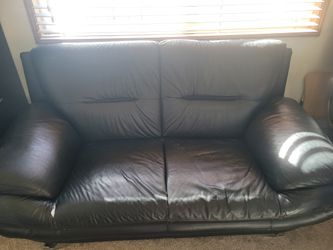 Dania Leather Couch (BLACK)