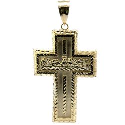 Men’s 10k Yellow Gold Large 3.75” Inch Last Supper Cross Pendant for Necklace GP3096754