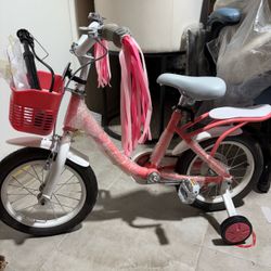 Girls Pink Bike Classic & EZ Kids Bike, Balance and Pedal Bicycle,14 Inch Toddlers to Kids 3-6Years