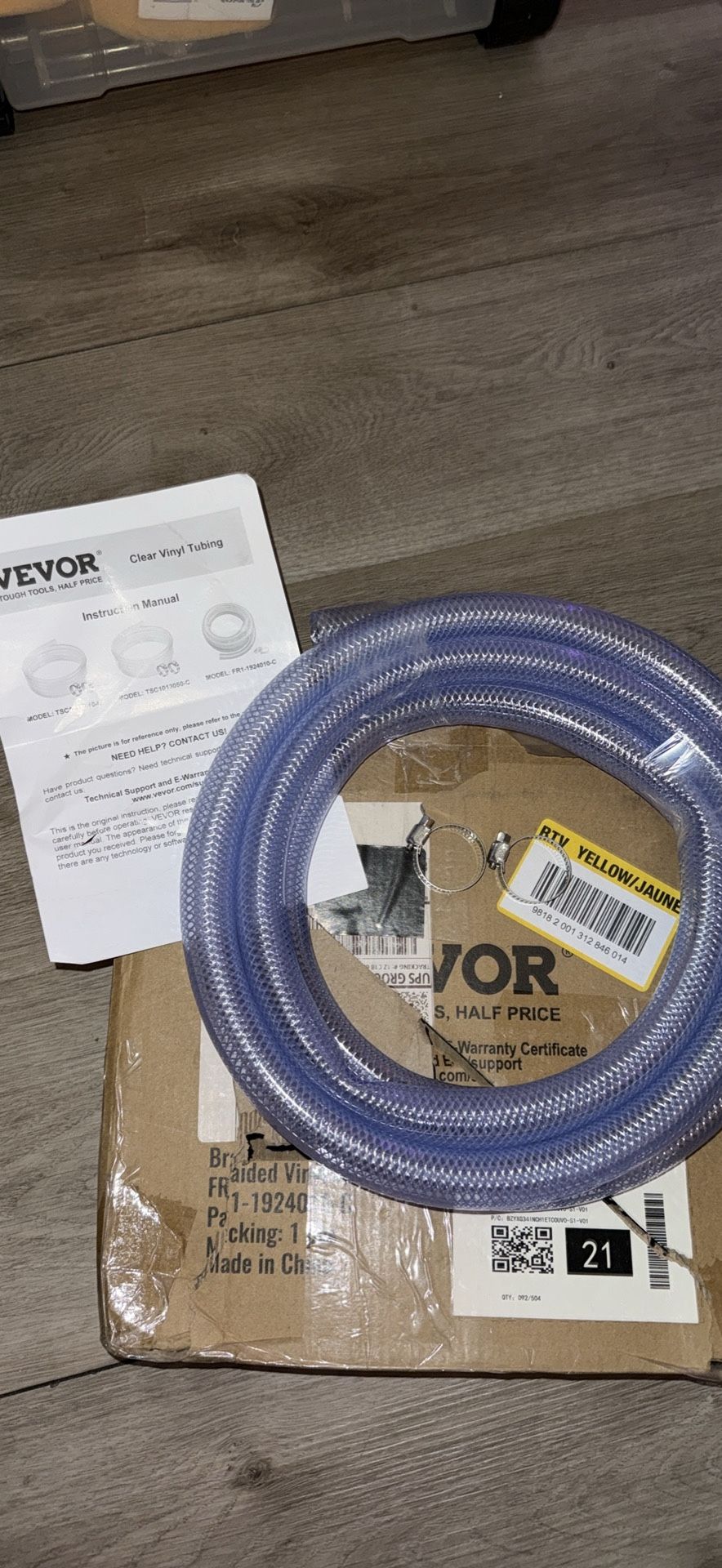 Vevor Braided Clear Vinyl Tubing