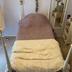 Antique Shabby Chic Canopy Twin Bed