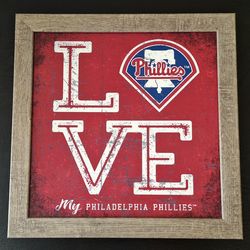 PHILADELPHIA PHILLIES "LOVE" WALL DECOR - 15" x 15" - OFFICIALLY LICENSED