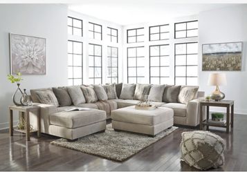 Ardsley Pewter 4-Piece Large LAF Chaise Sectional