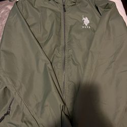 USPA Olive Green Wind Breaker Men’s Medium