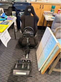 Racing Simulator Seat with Logitech Pedals & Steering Wheel