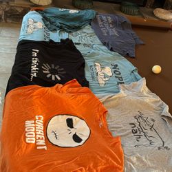 8 Men’s Large Comic Shirts - Peanuts - Tim Burton 