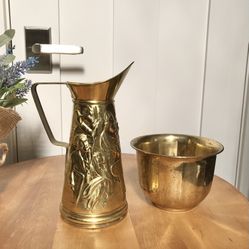 Brass Pitcher & Bowl