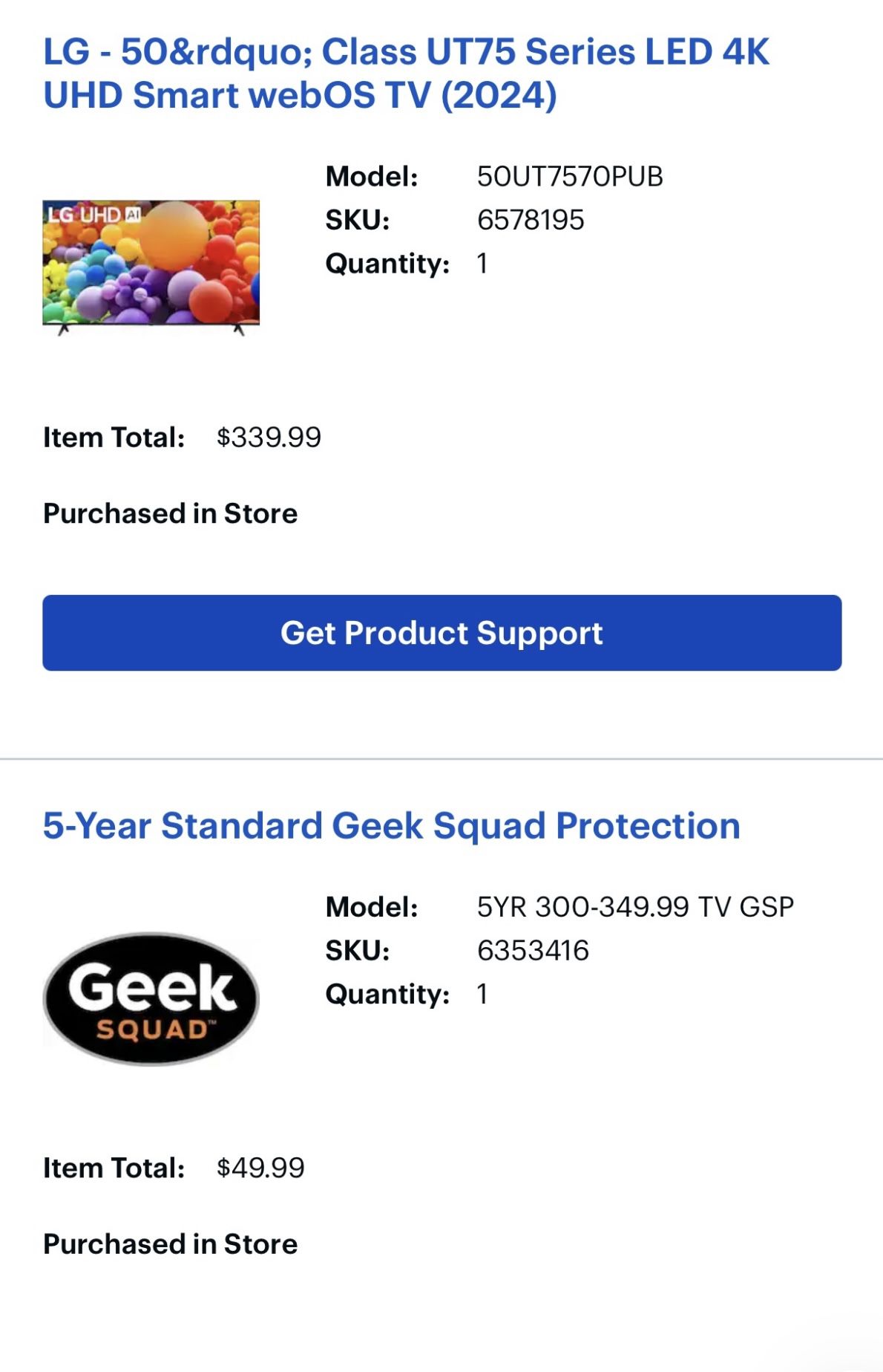 50” LG LED 4K UHD Smart webOS TV