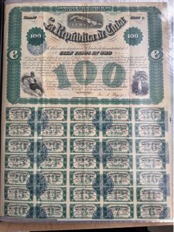 Bonos de Cuba. Se venden por separado