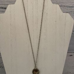 Sterling Silver Multi Metal Necklace From Italy Vintage 