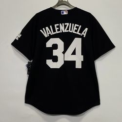 LA Dodgers Valenzuela #34 black stitched jersey
