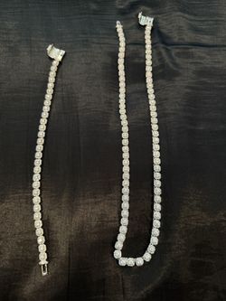 GLD TENNIS NECKLACE AND BRACELET KIT