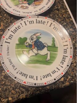 (8) Paul cardew alice and wonderland medium plates