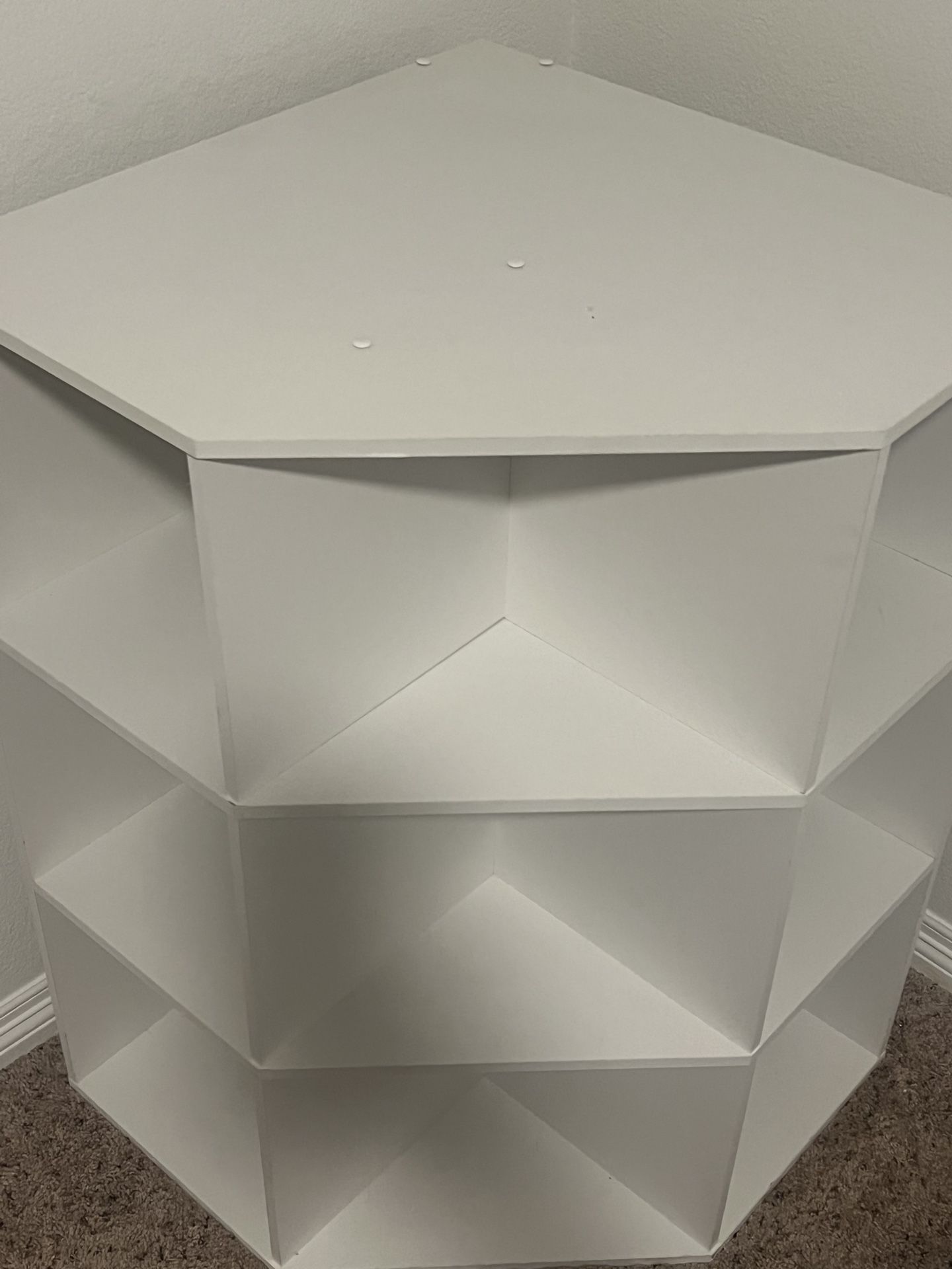 White Corner Shelf Unit