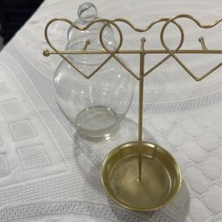 jewlery holder and glass container 