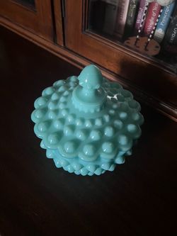 Hobnail milk glass vintage jar bowl