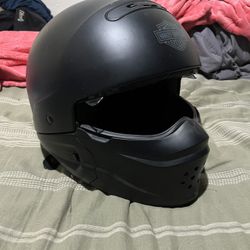Harley Davidson Pilot Helmet , Large, Black, Tinted Visor.