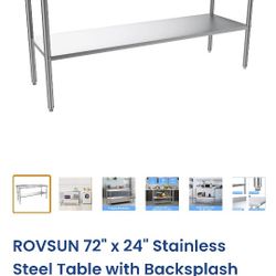 ROVSUN 72" x 24" Stainless Steel commercial worktable