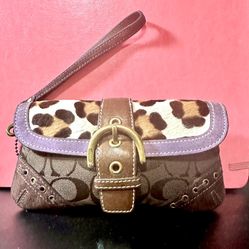 Rare Vintage Coach Wristlet Ocelot 