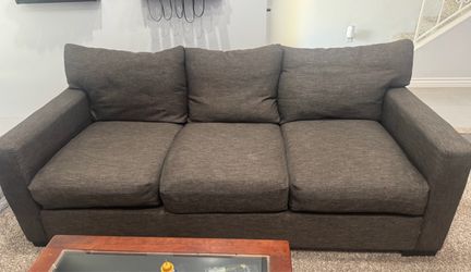 Dark Gray 3-Seat Upholstered Sofa & Chair