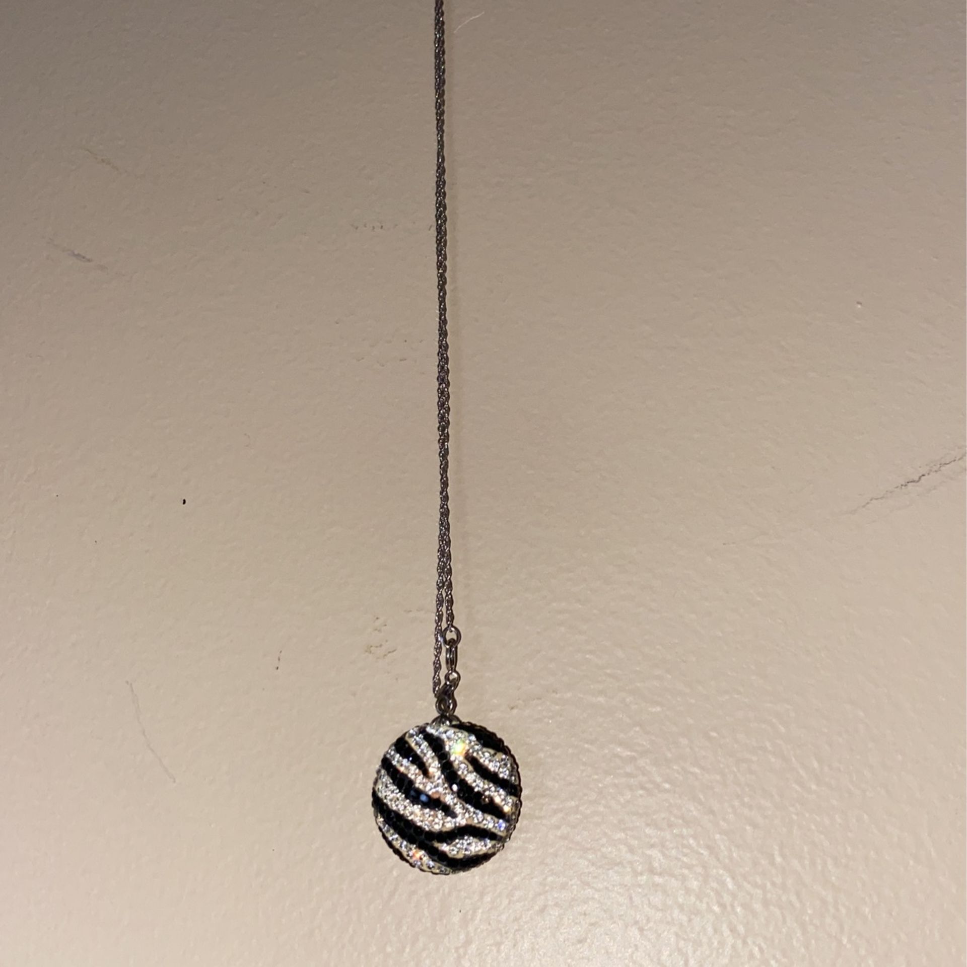 Crystal pleated zebra print sterling silver necklace And more