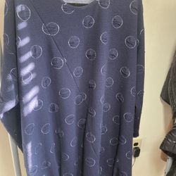 Bella Blue Textured Dress / Tunic – Navy Blue – Size  L/XL