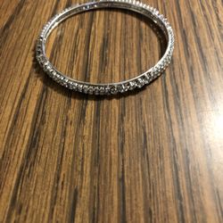 Costume jewelry, silver tone, faux diamonds