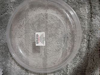 Round crystal cut clear tray