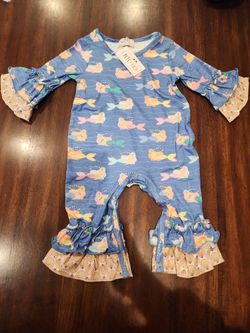 6-9M, Baby Girl Romper, Brand New!