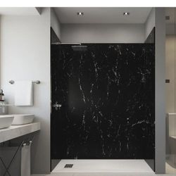 CASTICO Dark Empress 36×60 Alcove Shower Kit w/ Walls & Pan L/R Drain