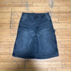 Black Double Knee Jorts