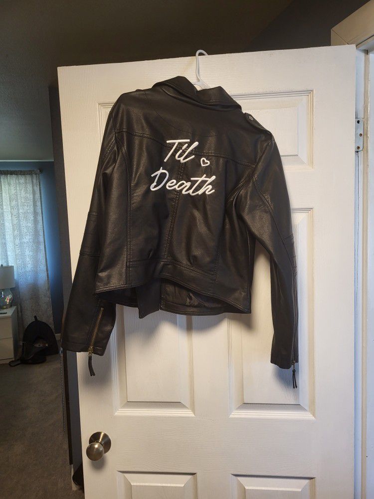 David's Bridal "Til Death" Leather Jacket